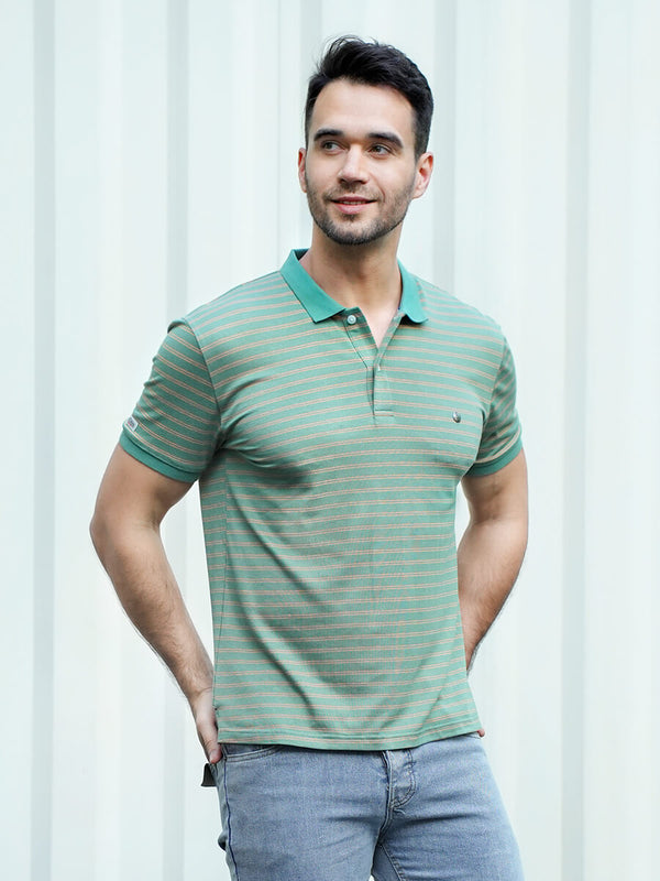 Striped polo shirt：for wholesale